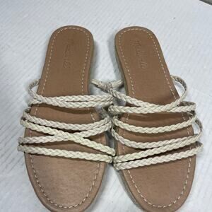Madewell The‎ Kathryn Espadrille Slide Sandal in Leather size 8